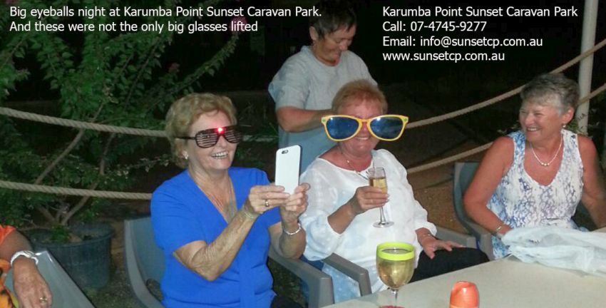 Big eyeballs night at Karumba Point Sunset Caravan Park