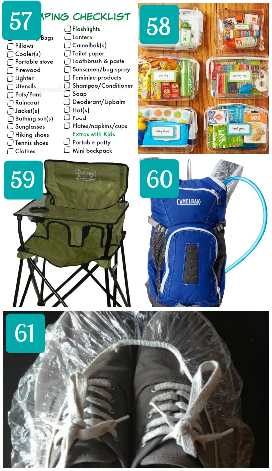 Camping with kids packing