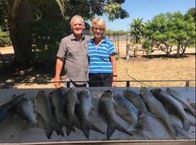 WAYNE AND ANNE had a great stay at Karumba Point Sunset Caravan Park and got a very nice fish haul with Kerry Dee. Thanks for your stay Wayne and Anne.